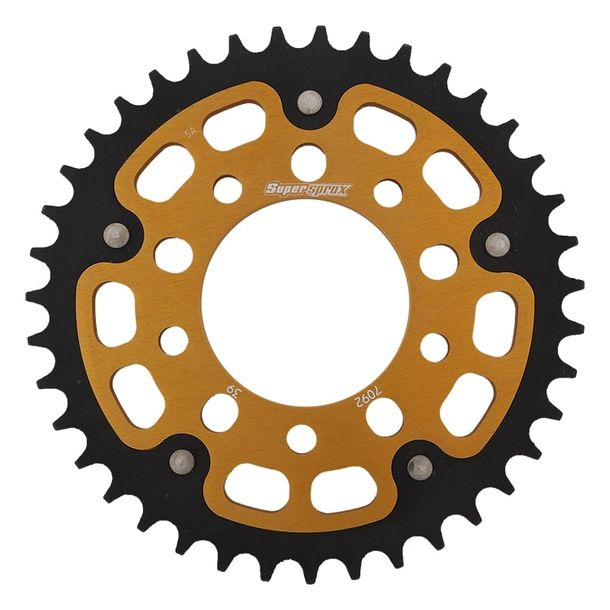 Kettenrad Supersprox Stealth 525 LK 100,0mm Ø 76mm 39Z 5-Loch Aluminium / Stahl gold