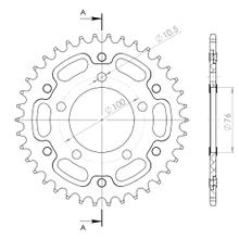 Kettenrad Supersprox Stealth 525 LK 100,0mm Ø 76mm 39Z 5-Loch Aluminium / Stahl schwarz