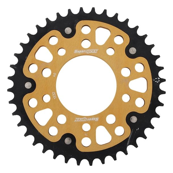 Kettenrad Supersprox Stealth 525 LK 110,0mm Ø 80mm 40Z 5-Loch Aluminium / Stahl gold