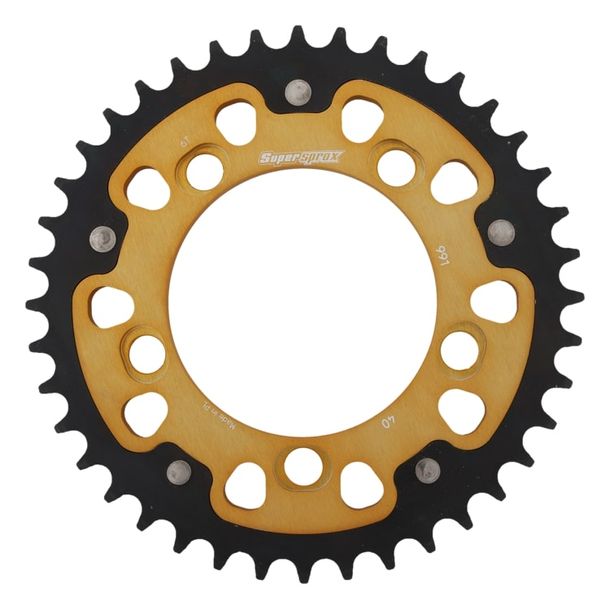 Kettenrad Supersprox Stealth 525 LK 124,0mm Ø 101mm 40Z 5-Loch Aluminium / Stahl gold