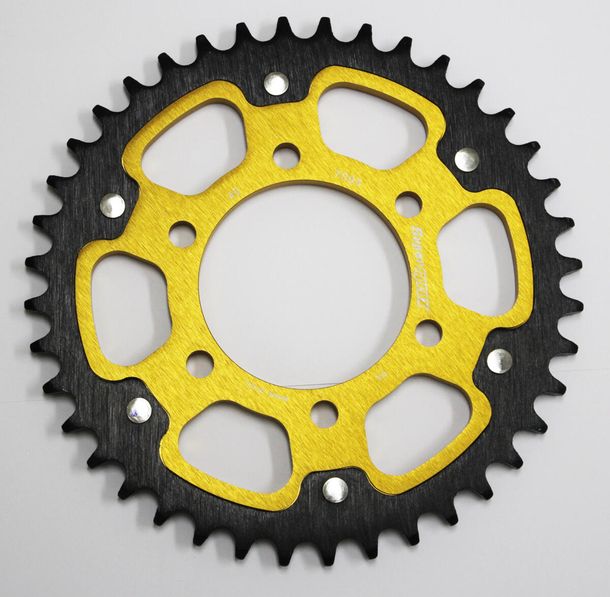 Kettenrad Supersprox Stealth 525 LK 100,0mm Ø 80mm 40Z 6-Loch Aluminium / Stahl gold