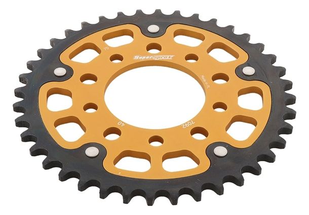 Kettenrad Supersprox Stealth 525 LK 100,0mm Ø 76mm 40Z 5-Loch Aluminium / Stahl gold