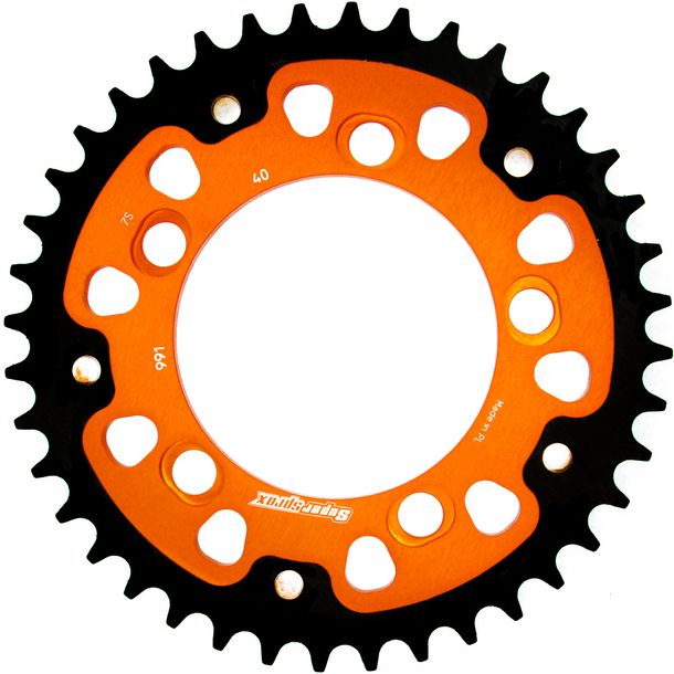 Kettenrad Supersprox Stealth 525 LK 124,0mm Ø 101mm 40Z 5-Loch Aluminium / Stahl orange