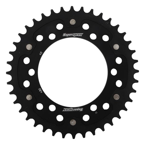 Kettenrad Supersprox Stealth 525 LK 130,0mm Ø 110mm 40Z 6-Loch Aluminium / Stahl schwarz