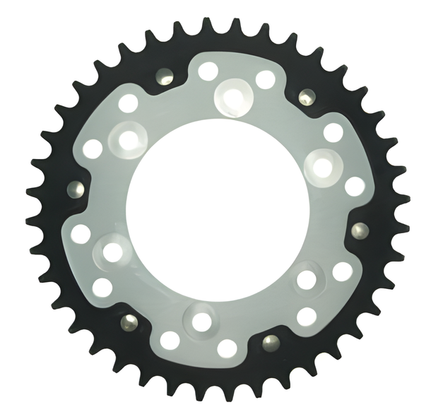 Supersprox Stealth 525 LK 124,0mm Ø 100mm 40Z Pignone a 6 fori in alluminio/acciaio argentato