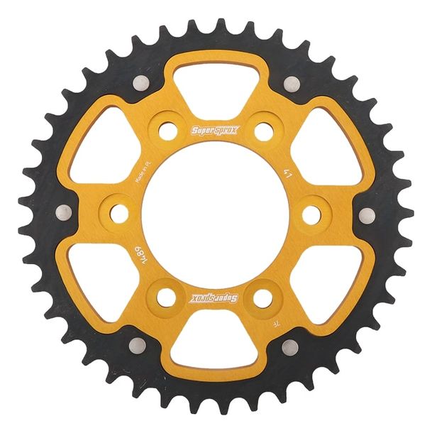 Kettenrad Supersprox Stealth 525 LK 104,0mm Ø 80mm 41Z 6-Loch Aluminium / Stahl gold