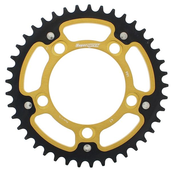 Kettenrad Supersprox Stealth 525 LK 124,0mm Ø 101mm 41Z 5-Loch Aluminium / Stahl gold