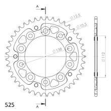 Supersprox Stealth 525 LK 138,0 mm Ø 112 mm 41Z Pignone nero a 5 fori in alluminio/acciaio