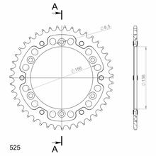 Pignon Supersprox Stealth 525 LK 156,0 mm diamètre 136 mm 41Z 6 trous aluminium/acier noir