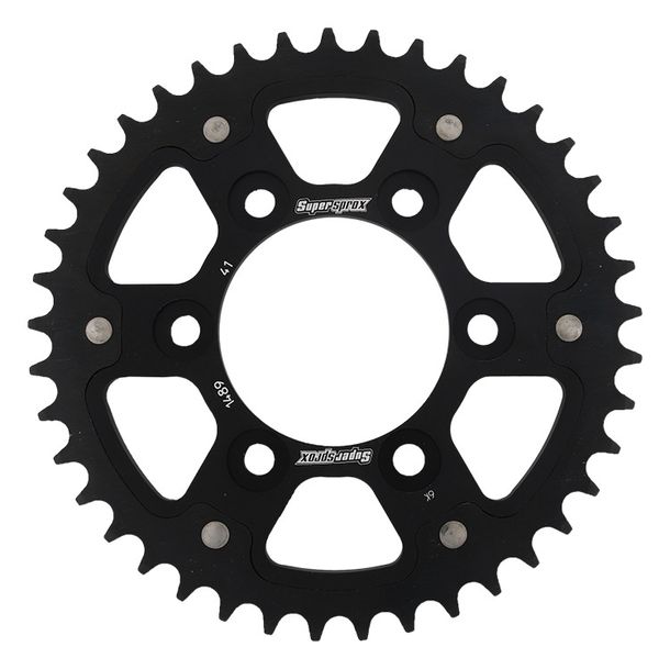 Kettenrad Supersprox Stealth 525 LK 104,0mm Ø 80mm 41Z 6-Loch Aluminium / Stahl schwarz