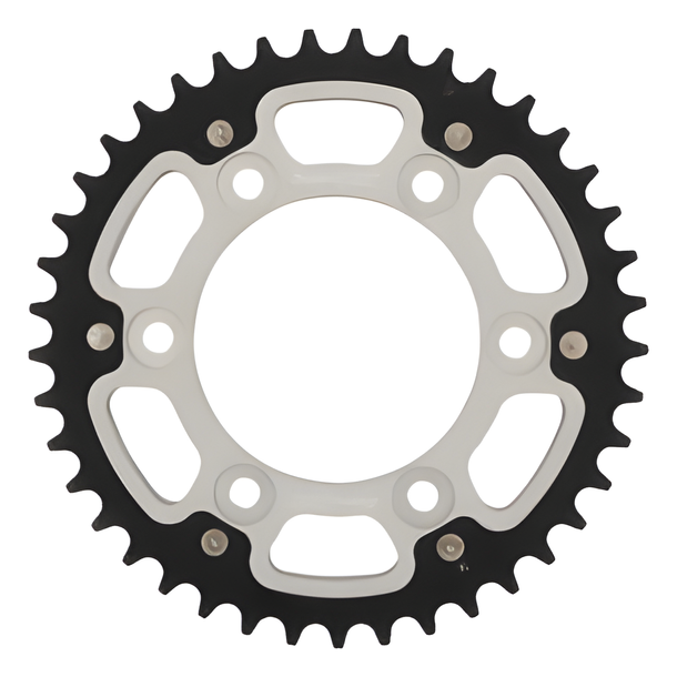 Supersprox Stealth 525 LK 124.0mm Ø 100mm 41Z 6-hole aluminium/steel silver sprocket