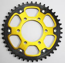Pignon Supersprox Stealth 525 LK 100,0 mm Ø 80 mm 42T 6 trous en aluminium/acier doré