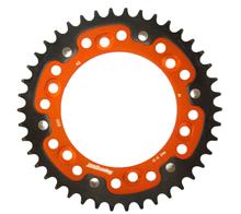 Pignon orange Supersprox Stealth 525 LK 150,0 mm Ø 125 mm 42T 6 trous en aluminium/acier