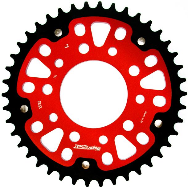 Supersprox Stealth 525 LK 110,0mm Ø 80mm 42T Pignone rosso a 5 fori in alluminio/acciaio