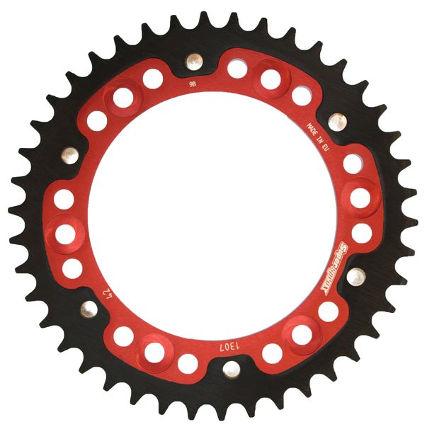 Kettenrad Supersprox Stealth 525 LK 160,0mm Ø 134mm 42Z 6-Loch Aluminium / Stahl rot