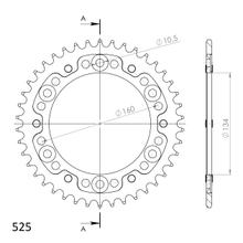 Rueda de cadena Supersprox Stealth 525 LK 160,0 mm de diámetro 134 mm 42T, 6 orificios, aluminio/acero plateado