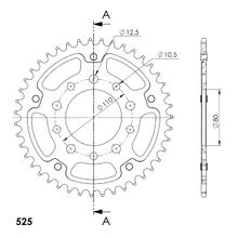 Supersprox Stealth 525 LK 110,0 mm Ø 80 mm 43T 5 trous aluminium/acier doré