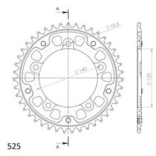 Supersprox Stealth 525 LK 140,0 mm Ø 120 mm 43Z 5 trous aluminium/acier doré