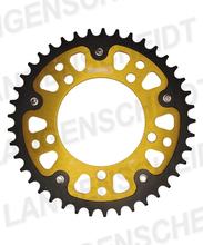 Pignon Supersprox Stealth 525 LK 120,0 mm Ø 100 mm 43T à 5 trous en aluminium/acier doré