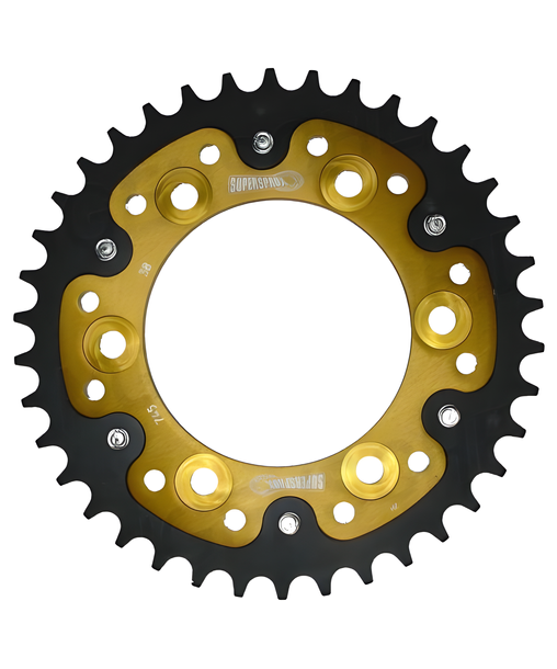 Supersprox Stealth 525 LK 124,0 mm de diámetro 100 mm 43T 6 orificios de aluminio/acero dorado