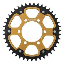Pignon Supersprox Stealth 525 LK 100,0 mm Ø 80 mm 43T 6 trous en aluminium/acier doré
