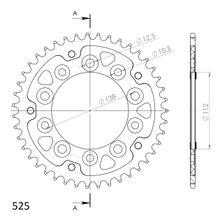 Pignon noir Supersprox Stealth 525 LK 138,0 mm Ø 112 mm 43T à 5 trous en aluminium/acier