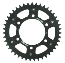 Pignon Supersprox Stealth 525 LK 124,0 mm Ø 100 mm 43T 6 trous en aluminium/acier noir