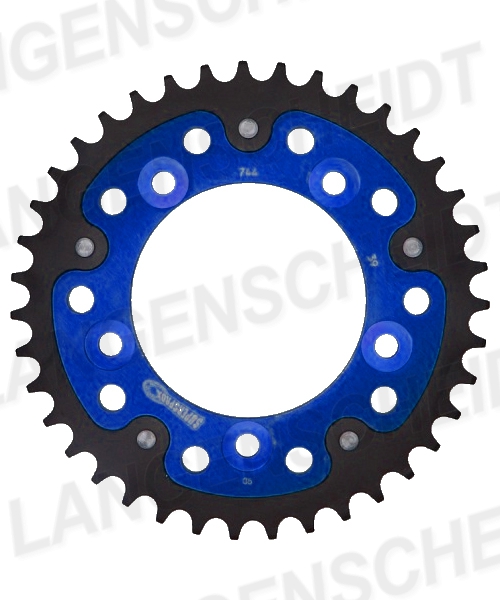 Kettenrad Supersprox Stealth 525 LK 124,0mm Ø 100mm 44Z 5-Loch Aluminium / Stahl blau