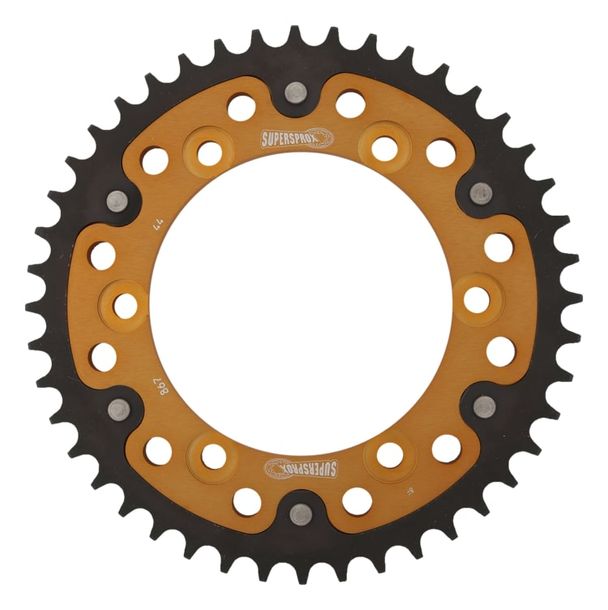 Kettenrad Supersprox Stealth 525 LK 145,0mm Ø 125mm 44Z 6-Loch Aluminium / Stahl gold