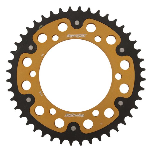 Kettenrad Supersprox Stealth 525 LK 140,0mm Ø 120mm 44Z 6-Loch Aluminium / Stahl gold
