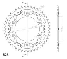 Supersprox Stealth 525 LK 150.0mm Ø 125mm 44T 6-hole aluminium/steel orange sprocket