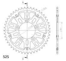 Supersprox Stealth 525 LK 110.0mm Ø 87mm 44T 5-hole aluminium/steel black sprocket