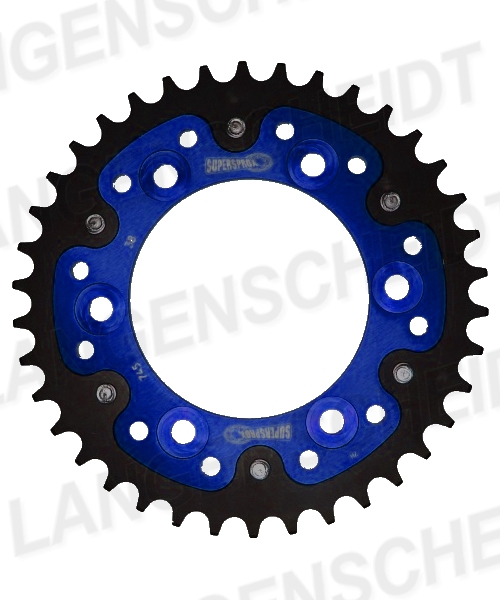 Piñón azul de aluminio/acero Supersprox Stealth 525 LK 124,0 mm Ø 100 mm 45Z