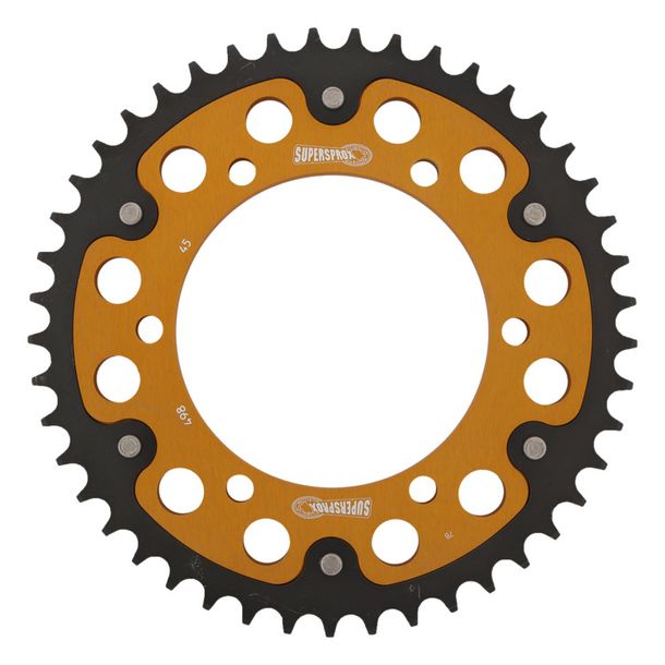 Kettenrad Supersprox Stealth 525 LK 140,0mm Ø 120mm 45Z 6-Loch Aluminium / Stahl gold