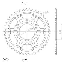 Supersprox Stealth 525 LK 104,0mm Ø 80mm 45Z Pignone nero a 6 fori in alluminio/acciaio