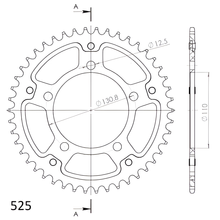 Kettenrad Supersprox Stealth 525 LK 130,8mm Ø 110mm 45Z 5-Loch Aluminium / Stahl silber