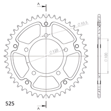Kettenrad Supersprox Stealth 525 LK 120,0mm Ø 100mm 46Z 5-Loch Aluminium / Stahl blau