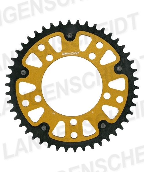 Kettenrad Supersprox Stealth 525 LK 130,8mm Ø 110mm 46Z 5-Loch Aluminium / Stahl gold