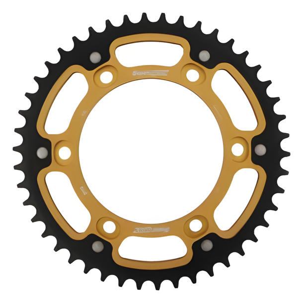 Kettenrad Supersprox Stealth 525 LK 150,0mm Ø 125mm 46Z 6-Loch Aluminium / Stahl gold