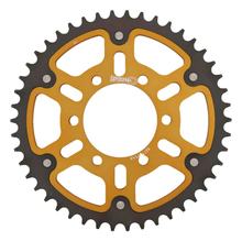 Piñón dorado de aluminio/acero Supersprox Stealth 525 LK 100,0 mm Ø 80 mm 46T con 6 orificios