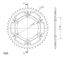 Pinhão Supersprox Stealth 525 PCD 150,0mm Ø 125mm 46 dentes 6 furos Alumínio / Aço laranja