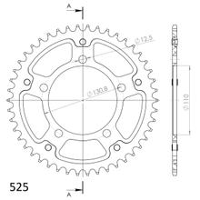 Supersprox Stealth 525 LK 130,8 mm Ø 110mm 46Z Pignone nero a 5 fori in alluminio/acciaio