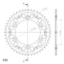 Supersprox Stealth 525 LK 160,0 mm Ø 134 mm 47Z 6 fori in alluminio/acciaio dorato