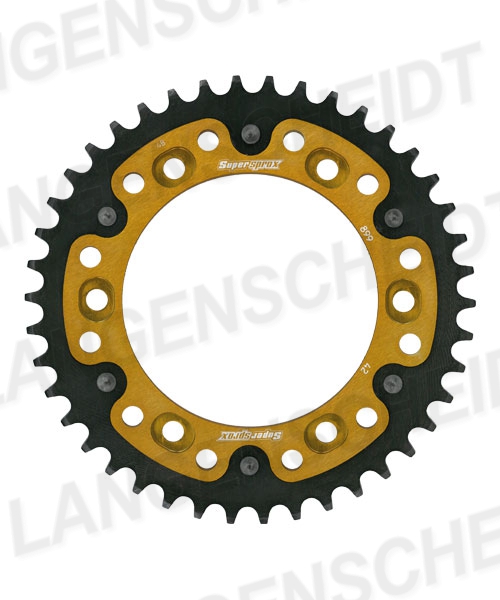 Kettenrad Supersprox Stealth 525 LK 150,0mm Ø 125mm 47Z 6-Loch Aluminium / Stahl gold