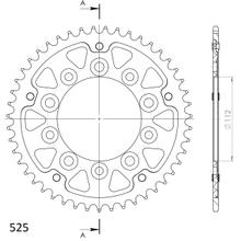Kettenrad Supersprox Stealth 525 LK 138,0mm Ø 112mm 47Z 5-Loch Aluminium / Stahl rot