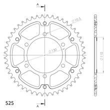 Supersprox Stealth 525 LK 130,0 mm Ø 110 mm 48T Pignone blu a 6 fori in alluminio/acciaio