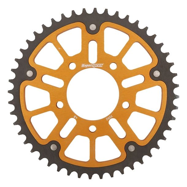 Kettenrad Supersprox Stealth 525 LK 100,0mm Ø 76mm 48Z 5-Loch Aluminium / Stahl gold