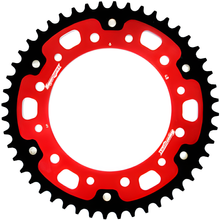 Pignon rouge Supersprox Stealth 525 LK 168,0 mm Ø 140 mm 48T 6 trous en aluminium/acier