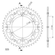 Supersprox Stealth 525 LK 160,0mm Ø 134mm 50Z 6 trous aluminium/acier rouge
