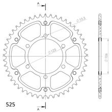 Kettenrad Supersprox Stealth 525 LK 125,0mm Ø 106mm 50Z 6-Loch Aluminium / Stahl rot